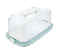 Plum Cake Container With Green Water Tray 43x25x18cm Dessert Keeper Gino