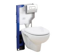 Plum&clay 820mm Mounting Frame & Concealed Cistern For Wall Hung Toilets With Chrome Flush Plate
