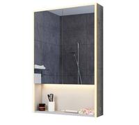 Plum&clay Arena Led Illuminated Double Mirrored Wall Cabinet With Wireless Charger (H)900mm (W)800mm