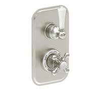 Plum&clay Ashford Nickel Traditional Concealed Twin Thermostatic Shower Valve With Diverter & 2 Outlets