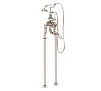 Plum&clay Ashford Nickel Traditional Floor Standing Thermostatic Bath Shower Mixer Tap With Shower Handset