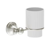 Plum&clay Ashford Nickel Traditional Wall Mounted Toothbrush Holder With Ceramic Tumbler