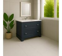 Plum&clay Beckett Blue Grey Floor Standing Traditional Bathroom Vanity Unit & Basin (W)1000mm (H)850mm