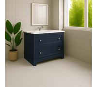 Plum&clay Beckett Dark Grey Floor Standing Traditional Bathroom Vanity Unit With White Worktop & Ceramic Basin (W)1000mm (H)850mm
