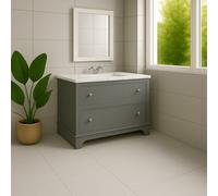 Plum&clay Beckett Light Grey Floor Standing Traditional Bathroom Vanity Unit & Basin (W)1000mm (H)850mm
