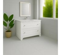 Plum&clay Beckett White Floor Standing Traditional Bathroom Vanity Unit & Basin (W)1000mm (H)850mm