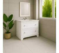 Plum&clay Beckett White Floor Standing Traditional Bathroom Vanity Unit & Basin (W)650mm (H)850mm