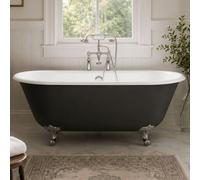 Plum&clay Bridget Traditional Freestanding Black Acrylic Bath With Chrome Feet (L)1500mm (W)780mm