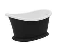 Plum&clay Bronte Compact Traditional Roll Top Freestanding Black Acrylic Bath (L)1350mm (W)750mm