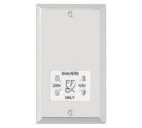 Plum&clay Dual Voltage 115/230V Chrome Shaver Socket Ip44 Rated