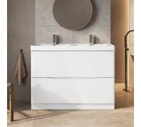 Plum&clay Eden Gloss White Floorstanding Vanity Unit With Resin Basin (W)1200mm