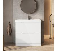 Plum&clay Eden Gloss White Floorstanding Vanity Unit With Resin Basin (W)900mm