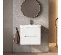 Plum&clay Eden Gloss White Wall Hung Vanity Unit With Round Resin Basin (W)640mm