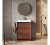 Plum&clay Eden Redwood Floorstanding Vanity Unit With Resin Basin (W)600mm