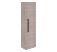 Plum&clay Emery Wall Hung Textured Grey Tall Bathroom Cabinet With Black Bar Handle (H)120Cm (W)35Cm