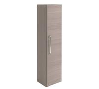 Plum&clay Emery Wall Hung Textured Grey Tall Bathroom Cabinet With Chrome Bar Handle (H)120Cm (W)35Cm