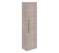 Plum&clay Emery Wall Hung Textured Grey Tall Bathroom Cabinet With Gold Bar Handle (H)120Cm (W)35Cm