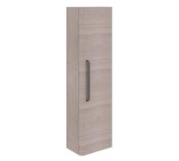 Plum&clay Emery Wall Hung Textured Grey Tall Bathroom Cabinet With Gun Grey Bar Handle (H)120Cm (W)35Cm
