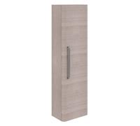 Plum&clay Emery Wall Hung Textured Grey Tall Bathroom Cabinet With Nickel Bar Handle (H)120Cm (W)35Cm