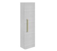 Plum&clay Emery Wall Hung Textured White Tall Bathroom Cabinet With Gold Bar Handle (H)120Cm (W)35Cm