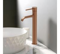 Plum&clay Emilia Brushed Bronze Round Deck-Mounted Tall Basin Mono Mixer Tap