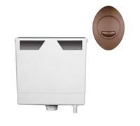 Plum&clay Ether Compact Concealed Dual Flush Cistern With Bronze Oval Flush Button