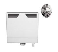 Plum&clay Ether Compact Concealed Dual Flush Cistern With Chrome Oval Flush Button