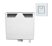 Plum&clay Ether Compact Concealed Dual Flush Cistern With Chrome Square Flush Button