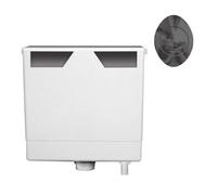 Plum&clay Ether Compact Concealed Dual Flush Cistern With Gun Grey Oval Flush Button