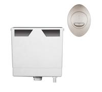 Plum&clay Ether Compact Concealed Dual Flush Cistern With Nickel Oval Flush Button