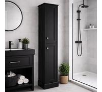 Plum&clay Fairmont Black Traditional Floor Stadning Bathroom Tall Storage Unit