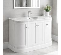 Plum&clay Fairmont Traditional Curved White Floor Standing Vanity Unit (W)1200mm