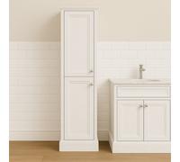 Plum&clay Fairmont White Traditional Floor Stadning Bathroom Tall Storage Unit