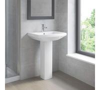 Plum&clay Fernando Square 1 Tap Hole Basin & Pedestal Bathroom Sink