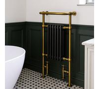 Plum&clay Hampton Black & Gold Heated Towel Rail (W)500mm (H)938mm
