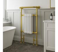 Plum&clay Hampton White & Gold Heated Towel Rail (W)500mm (H)938mm