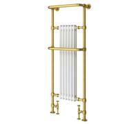 Plum&clay Hampton White & Gold Heated Towel Rail (W)583mm (H)1500mm