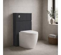 Plum&clay Harper Ribbed Grey Back To Wall Toilet Wc Unit