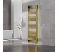 Plum&clay Haze Brushed Gold Straight Ladder Heated Towel Radiator Rail (H)1800mm (W)500mm