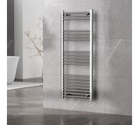 Plum&clay Haze Chrome Straight Ladder Heated Towel Radiator Rail (H)1200mm (W)500mm