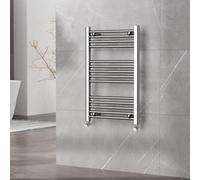 Plum&clay Haze Chrome Straight Ladder Heated Towel Radiator Rail (H)770mm (W)500mm