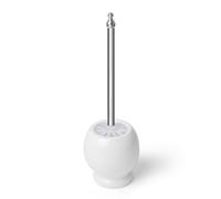Plum&clay Kingham White Ceramic And Chrome Toilet Brush & Holder