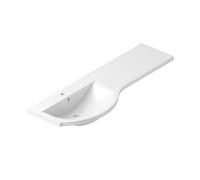 Plum&clay Left Hand L-Shaped Curved Semi-Recessed Basin With Worktop (L)1544mm