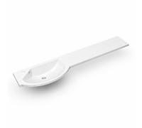 Plum&clay Left Hand L-Shaped Curved Semi-Recessed Shallow Depth Basin With Worktop (L)1244mm