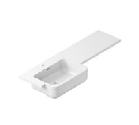 Plum&clay Left Hand L-Shaped Semi-Recessed Shallow Depth Basin With Worktop (L)1544mm