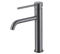 Plum&clay Levi Gun Grey Round Deck-Mounted Tall Basin Mono Mixer Tap