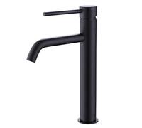 Plum&clay Levi Matt Black Round Deck-Mounted Tall Basin Mono Mixer Tap