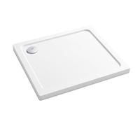 Plum&clay Magnesa White Square Low Profile Shower Tray (L)760mm (W)760mm (H)30mm