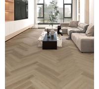 Plum&clay Marden Natural Herringbone Wood Effect 5.5mm Spc Click Lvt Vinyl Plank Flooring, Pack Of 24, 1.9M²
