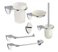 Plum&clay Melody Chrome 6-Piece Bathroom Accessory Set With Soap Dish